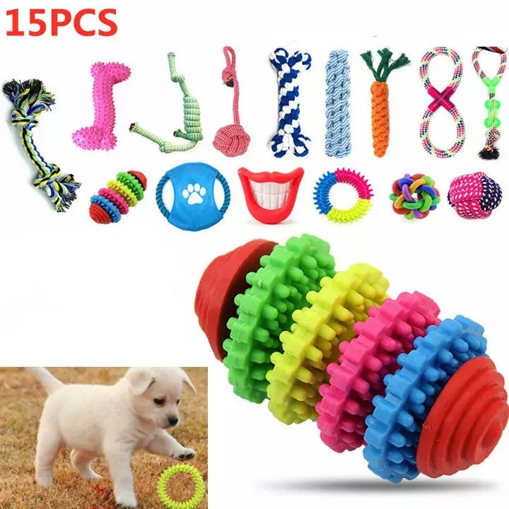 15-in-1 Tough Dog Toy Set
