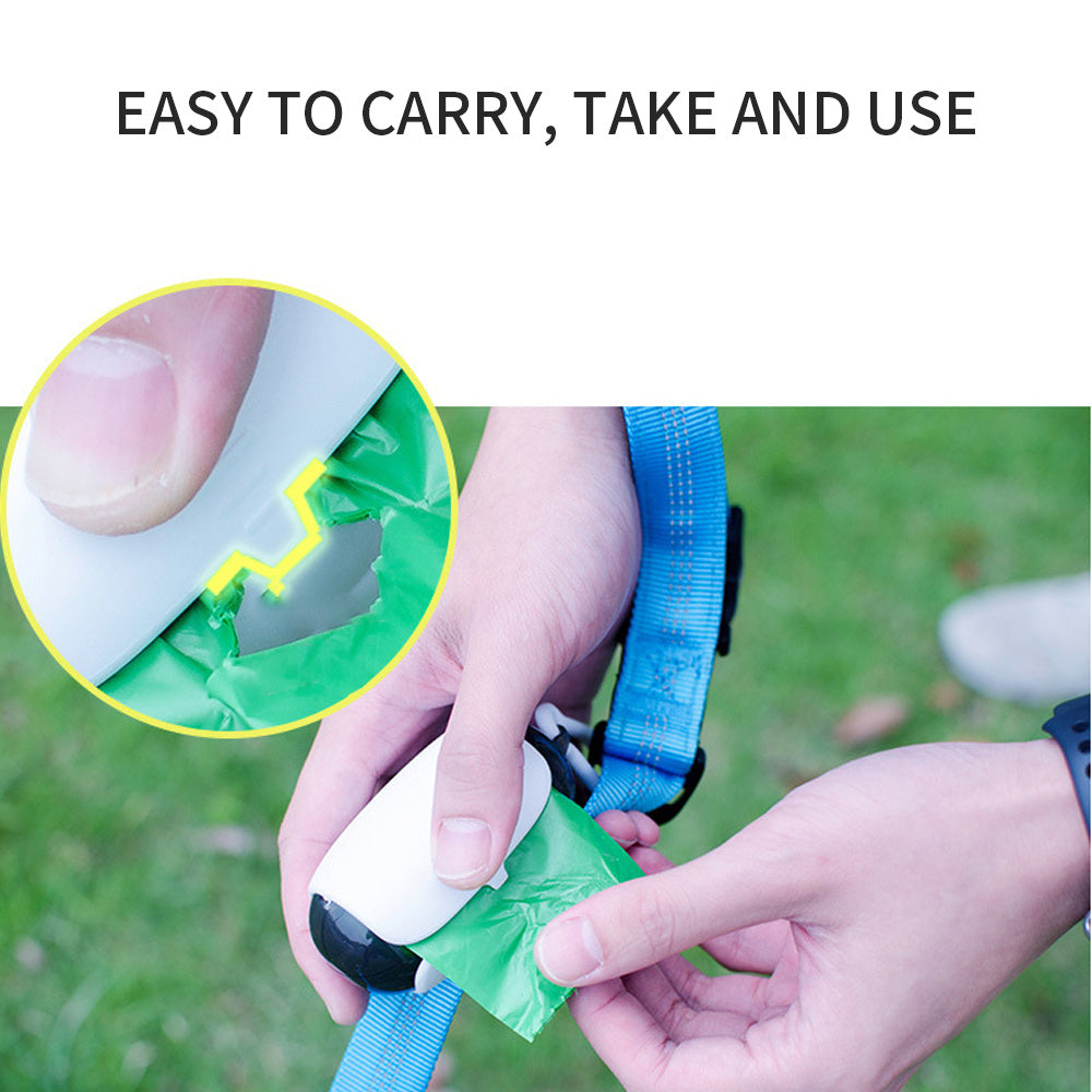 Leash-Attached Waste Bag Dispenser